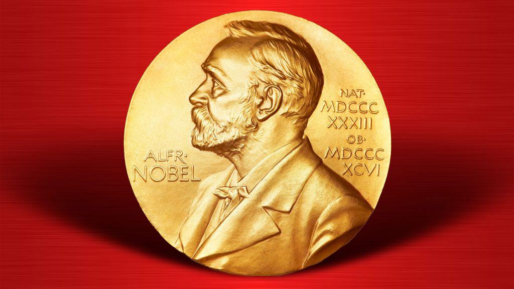 Medalha do Pr&ecirc;mio Nobel concedido a todos os laureados.